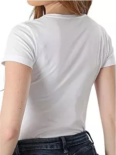Однотонная футболка с логотипом бренда на боку белого цвета Emporio Armani RTRT164407_CC318 00110